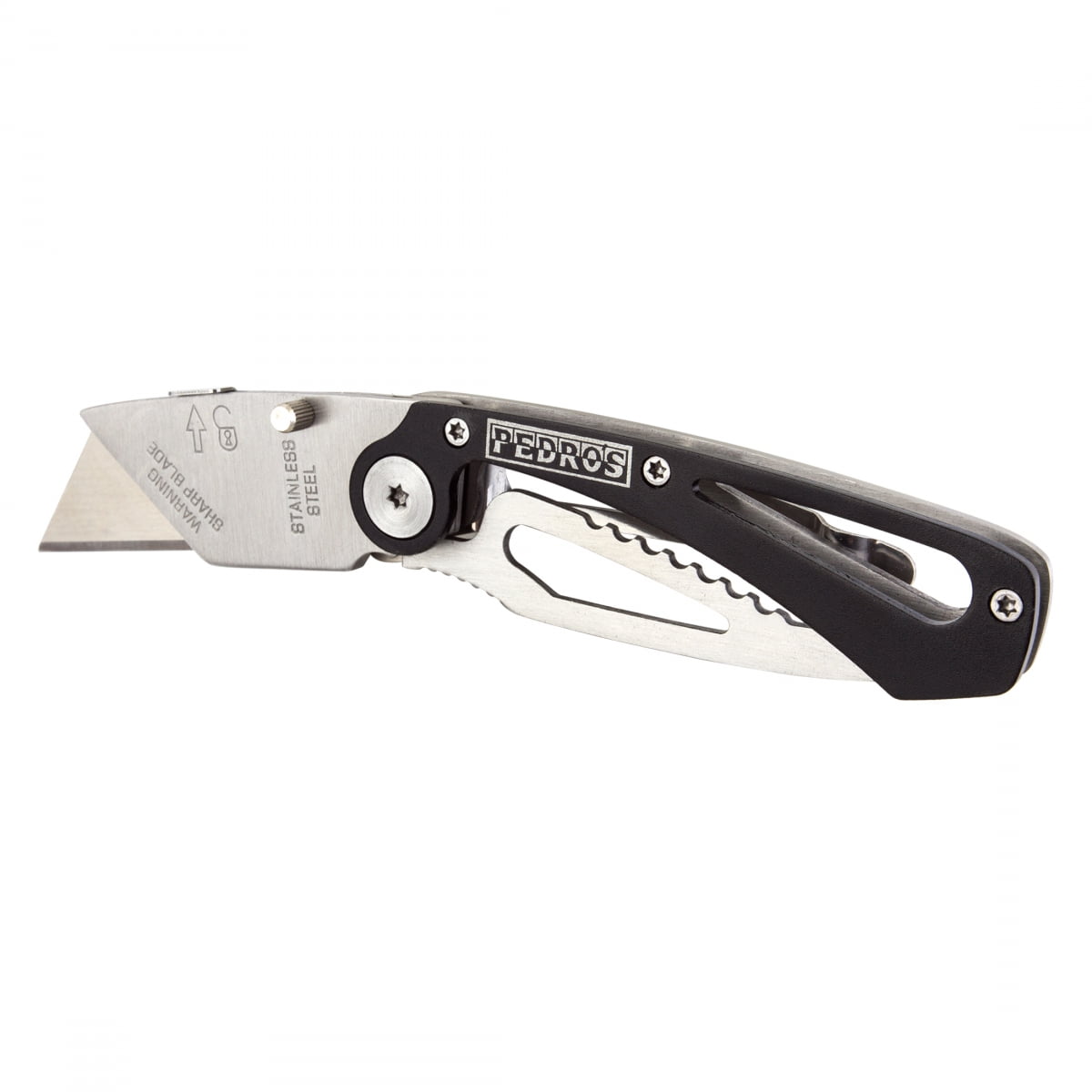 Pedros Utility Knife Tool Folding + Locking - Stainless Steel/Aluminum