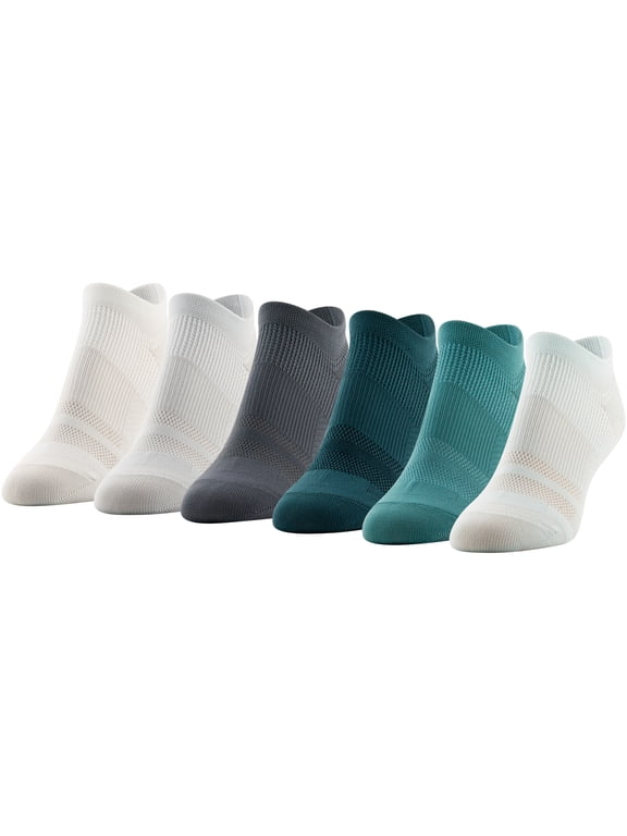 Women's All Day Active No Show Socks, 6 Pairs
