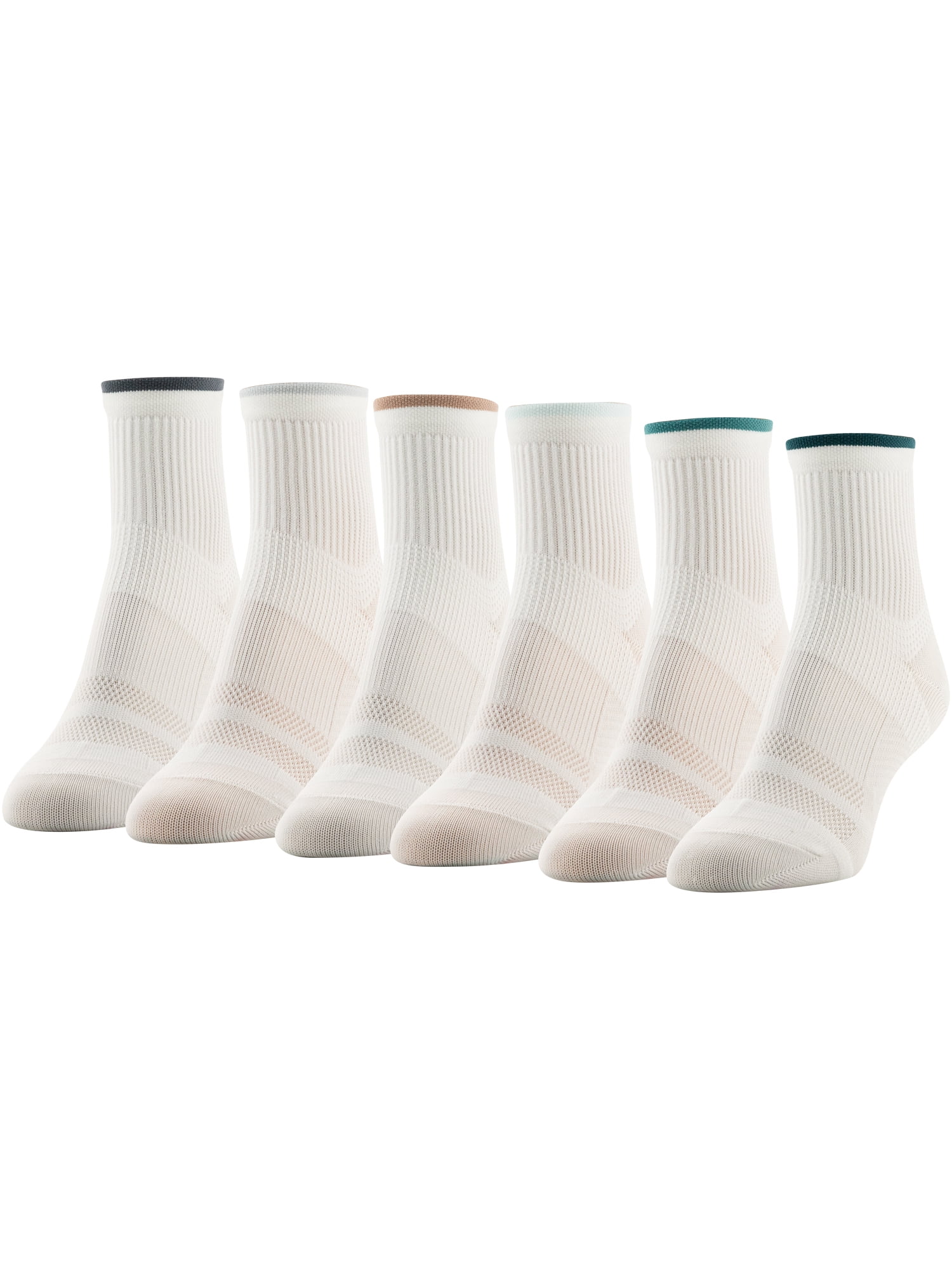 Peds Women's All Day Active Ankle Socks, 6 Pairs