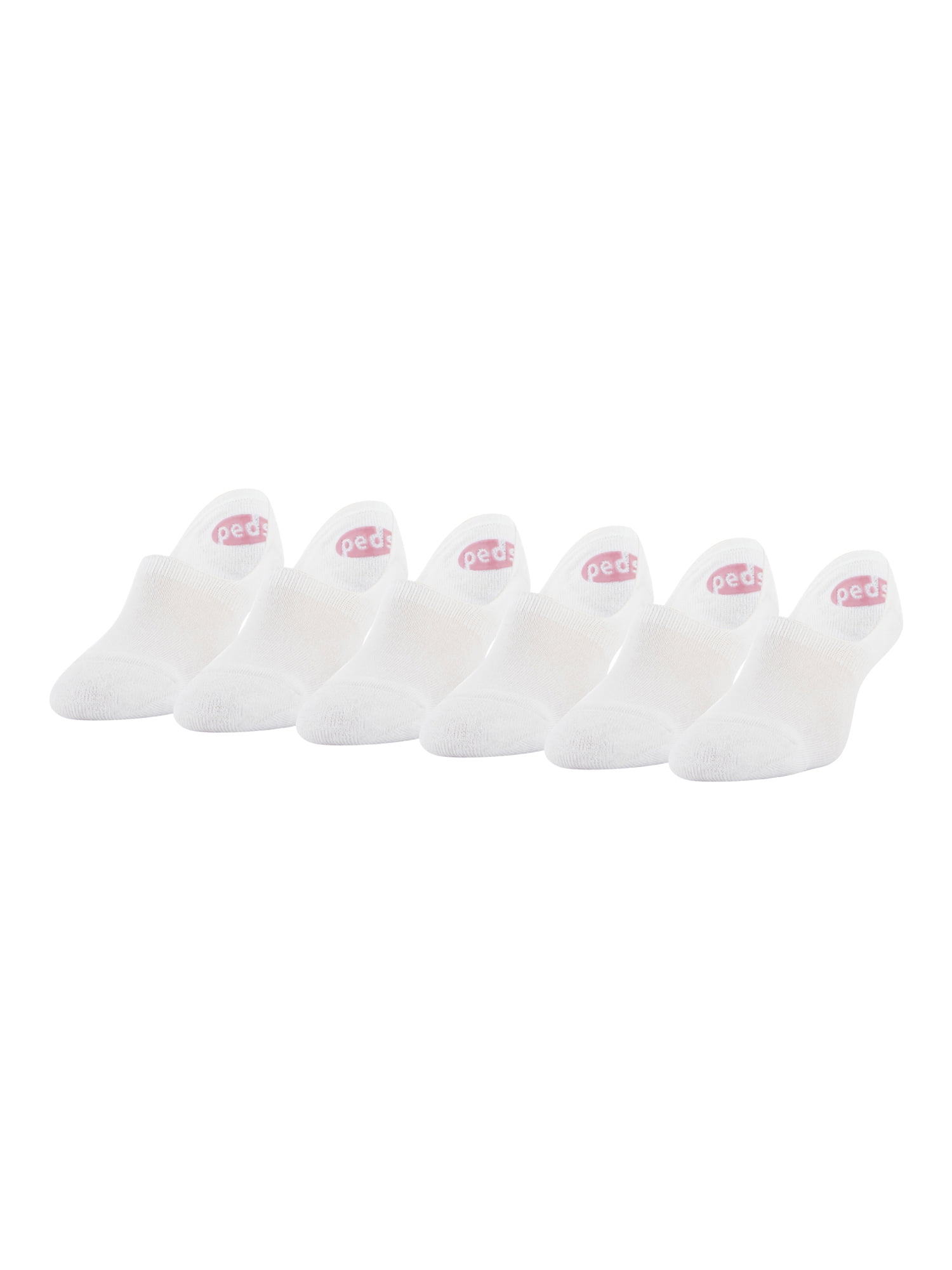 Peds Women's Cushion Heel High Cut Liner Socks, Shoe Sizes 5-10 and 8-12, 6 Pairs