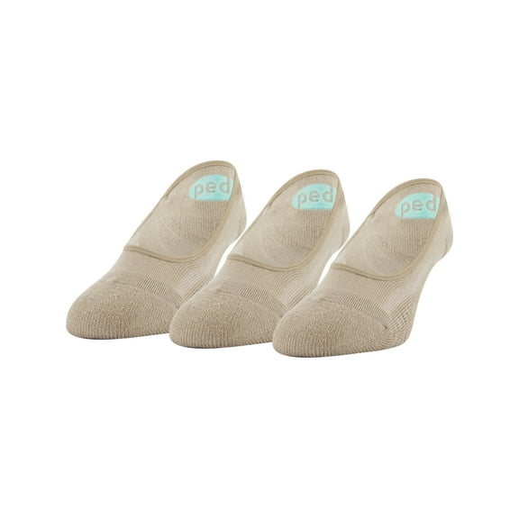 Peds Women's Cushion Super Low Cut No Show Liners, Shoe Sizes 5-10, 5-10W and 8-12, 3 Pairs
