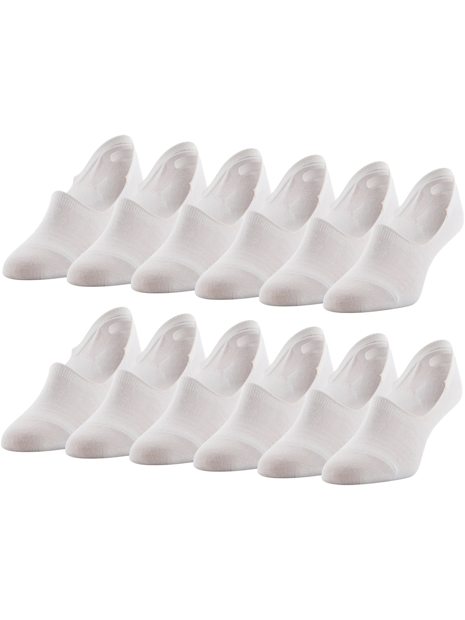 Peds Women's Lightweight Mid Cut No Show Socks, 12 Pairs