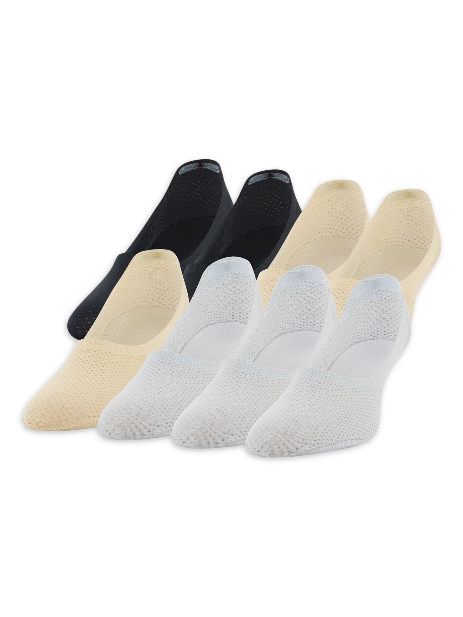 Peds Women's Mesh Mid Cut No Show Socks, 8 Pairs