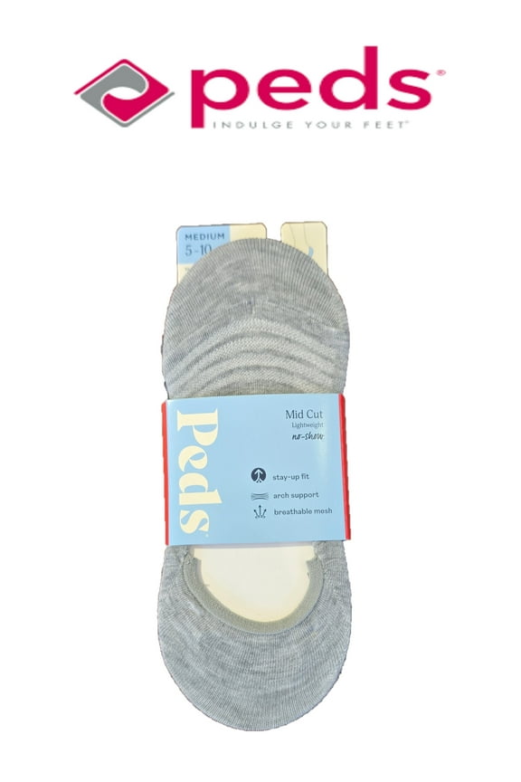 Women's Mid-Cut Black & Gray Sport Mesh No Show Soft Liner Socks 6-Pack