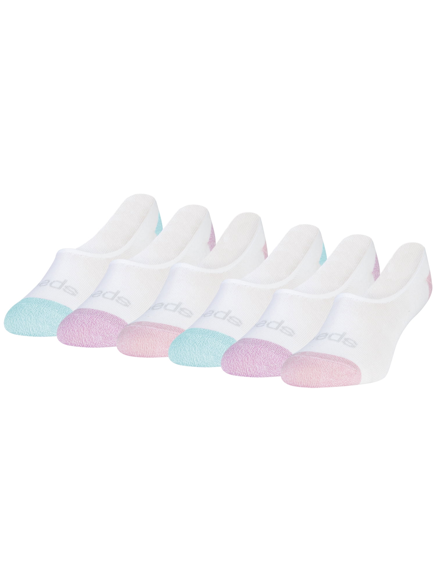 Peds Women's Nanoglide Liner Socks with Gel Tab Extended Size, 6 Pairs