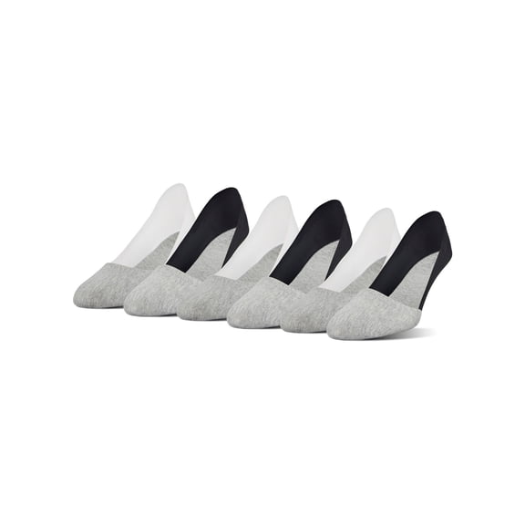 PEDS Women's Nylon/Cotton No Show Liner with Gel Trim, 6 Pairs