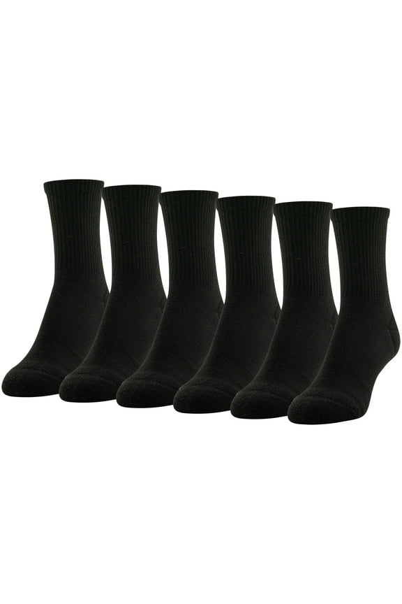 Women's All Day Active Mid Crew Socks, 6 Pairs