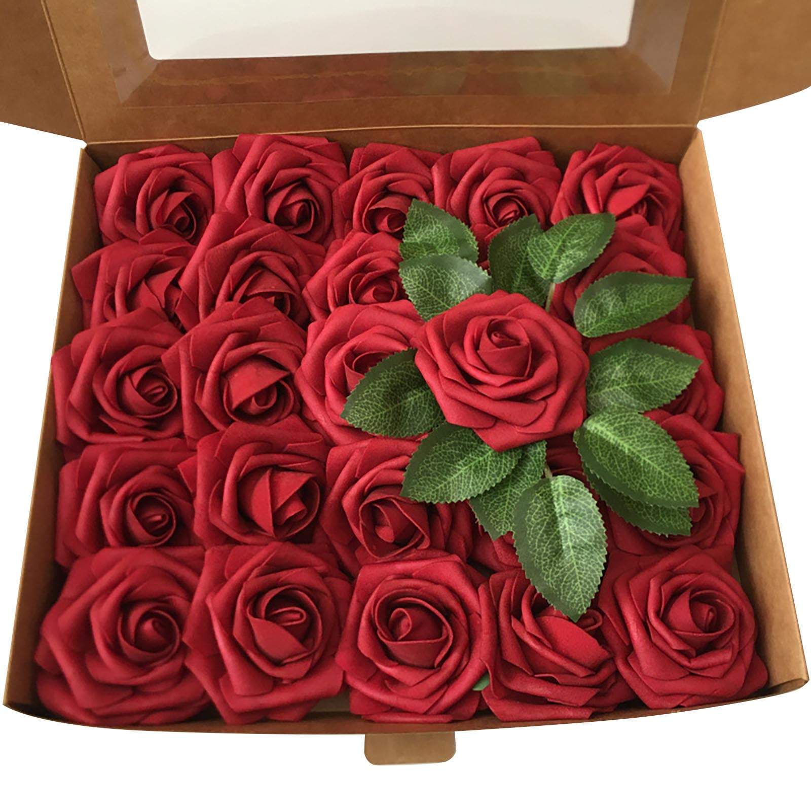 Pedty 1 Box Of Artificial Flowers，Realistic Rose Faux Rose PE Foam Rose