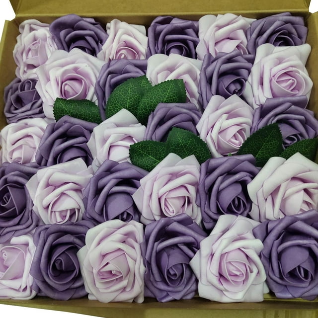 Pedty 1 Box Of Artificial Flowers，Realistic Rose Faux Rose PE Foam Rose