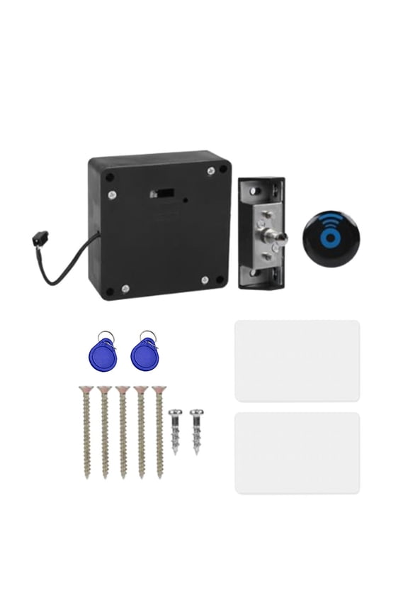 1 Set Of Hidden Drawer Locks (1 X Lock Body, 1 X Lock, 2 X Cards, 2 X Keychains, 1,Drawer Induction DIY Hidden Wardrobe RFID Cabinet Lock Digital Smart Tools & Home Improvement