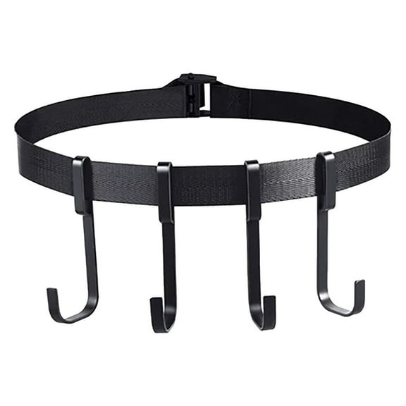 Pedty 1 Webbing + 4 Hooks,Hunting Tree Hook Black Stand On Trees Tree Stand With 4 Pieces Of Metal Hooks Tree Stand Accessories for Hanging Hunting Equipment From Trees