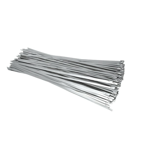 Pedty 100Pc Cable Ties,Metal Coated Exhaust Steel Zip Cable 100PCS Wrap 304 Locking Stainless Ties Office&Craft&Stationery