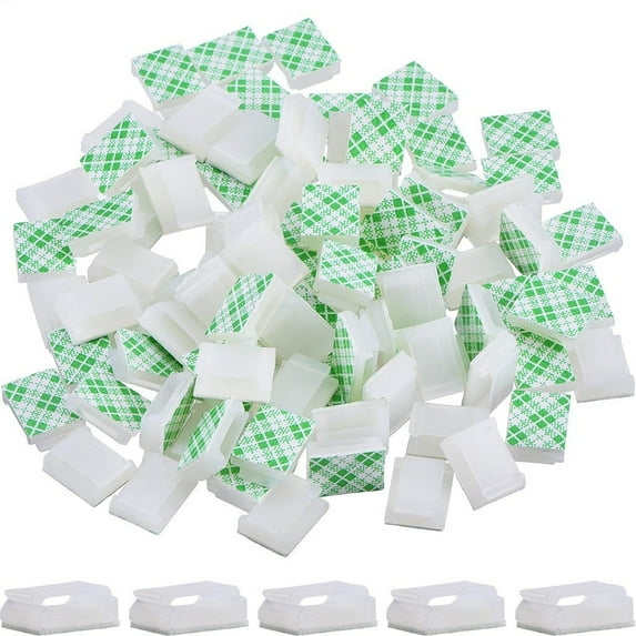 Pedty 100Pcs Car String Clamp,Cable Tie 100 Clips Wire Adhesive Pieces Cable Wire Clips Cable Other