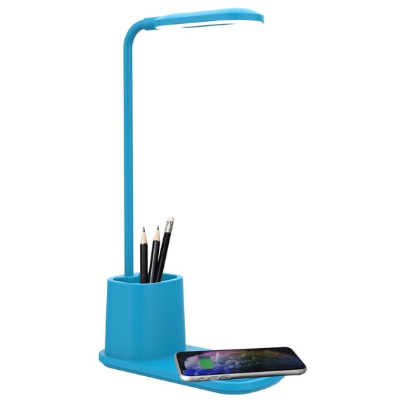 Pedty 1X Desk Lamp,Book Lights,Lamp With Wireless Charging Pen Holder Led Indicator Led Desk Lamp With Wireless Charger & Organizer
