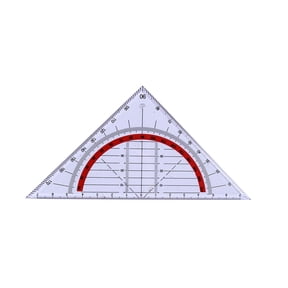 Pedty 1X Triangle Ruler,Clear Plastic Straight Ruler Plastic Measuring Tool for Student Office Office