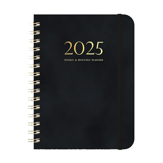 Pedty 2025 Leather Planner,Black Organizer,2025 Leather Bound Planner: A5 Wire Bound Weekly & Daily Journal Your Ultimate Organizer for A Stylishly Productive Year,Schedule Book,1*Planning Book