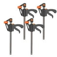 thumbnail image 1 of Pedty 4Pc Woodworking Fixing Clip,4 Inch Wood Working Bar F Clamp Clamps Grip Ratchet Quick Release Fixed, 1 of 1