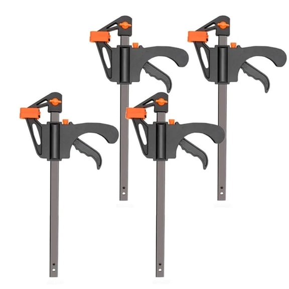 Pedty 4Pc Woodworking Fixing Clip,4 Inch Wood Working Bar F Clamp Clamps Grip Ratchet Quick Release Fixed