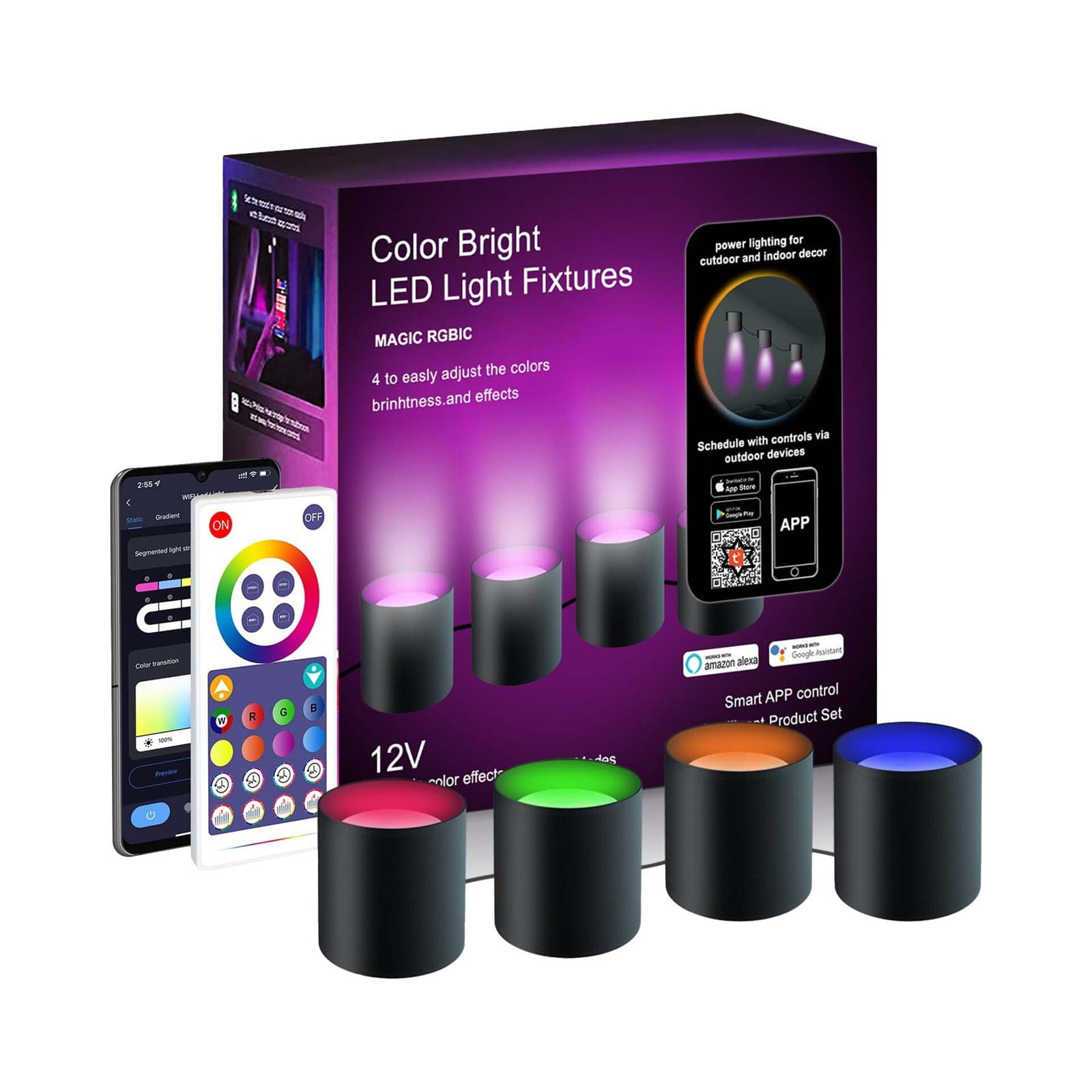 Pedty Ambient Light *4+ Controller+Power Supply+Remote Control+Adhesive