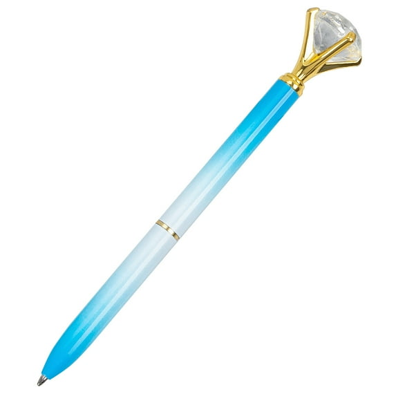 Pedty Big Diamond Oily Ballpoint Pen Gradient Blue,Diamond Pen Party Favorite Pen Gift Galentines Gift Idea Shower Bling Pen Guest Bridal Party Plan Diamond Wedding Gift Pen Christmas Gift Xmas 2Ml,