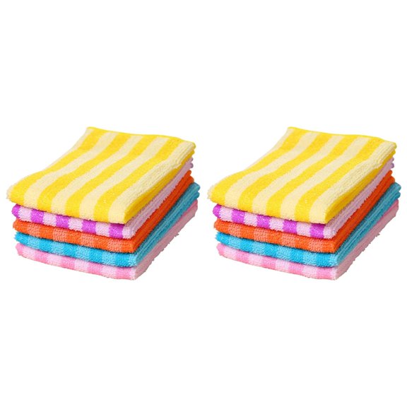 Pedty Cleaning Cloth,Microfiber Cloth,10Pcs Kitchen Towel Cleaning Rags Cleaning Towel Duster Cloth Cleaning Cloth Stripe,Wipes,10*Kitchen Towel