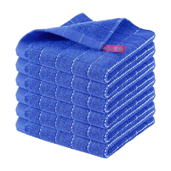 Pedty Cleaning Cloth,Microfiber Cloth,Pure Cotton Checkered Absorbent Thick Cloth Blue A,Wipes,A Thick Dishcloth