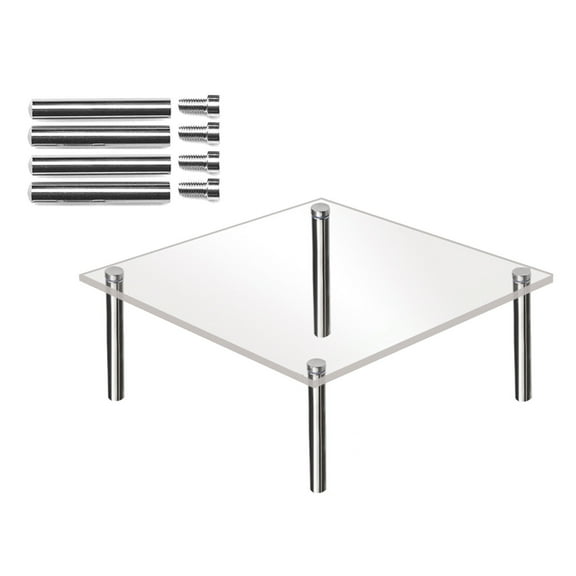 Pedty Clear Acrylic Cake Display Stand Square Metal Support Shelf