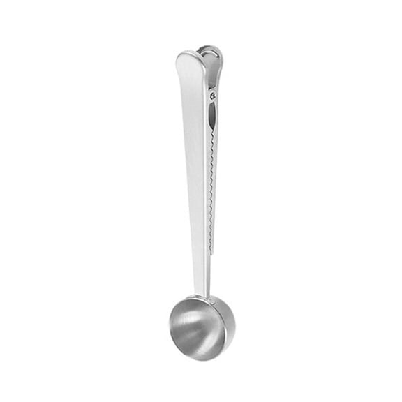 Pedty Clearance! 1X Stainless Steel Coffee Spoon Measuring Spoon With Clip,Stainless Steel Coffee Spoon Measuring Spoon With Clip Silver│Tableware