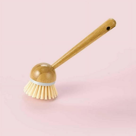 Pedty Dish Washing Scrub Bottle Brush Wooden Palm Pot Brush Cleaning Scrubbers with Natural Sisal Bristles Long Handle for Pots Pans, Bottle, Sink, Vegetables, Household Cleaning