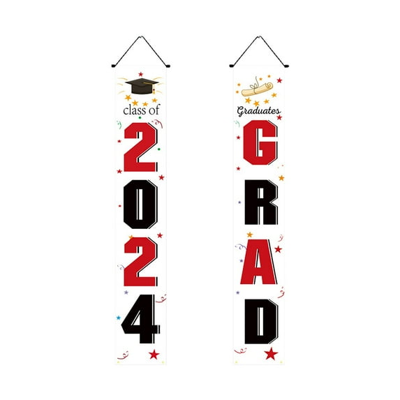 Pedty Event & Party,Graduation Decorations 2024 Grad Banner Blue Porch Door Sign Welcome Banner for Indoor Outdoor Wall Indoor Outdoor Graduation Decorations Class Of 2024