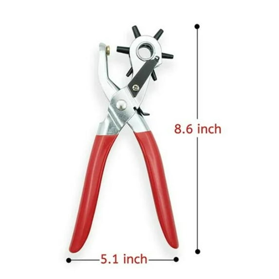 Pedty Hole Punch X1,Revolving Multifunction Punch Plier Kit Punch Hole Tool,Stainless Steel