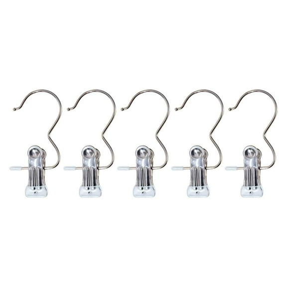 Pedty Hook Clip Space Saving Clothespin Hat Pants Storage Hanging Travel Hook Stainless Steel Boot Hangers Clips Boot Hangers for Closet Laundry Hooks Hanging Clips Clothes Pins Socks Towel Clips