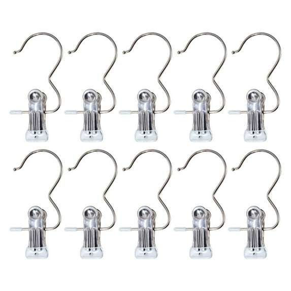 Pedty Hook Clip Space Saving Clothespin Hat Pants Storage Hanging Travel Hook Stainless Steel Boot Hangers Clips Boot Hangers for Closet Laundry Hooks Hanging Clips Clothes Pins Socks Towel Clips