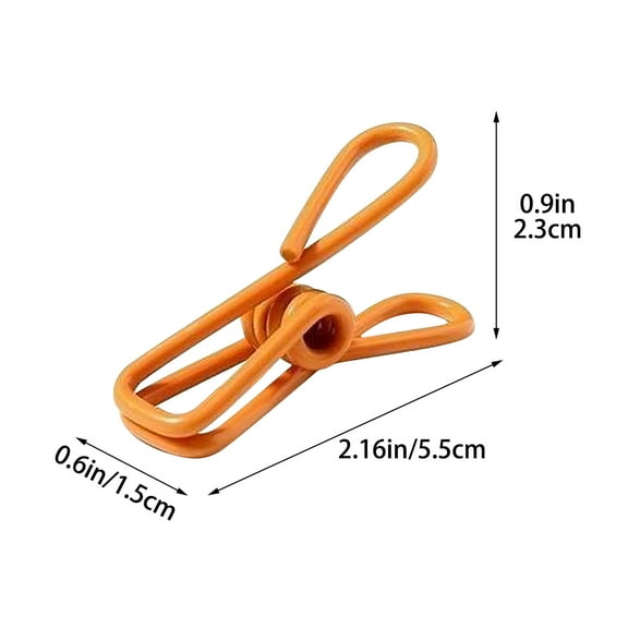 Pedty Hooks Clearance!20 Pack Assorted Chip Bag Clips Utility PVC 2 Inch Coated Colorful Sealer for Sealing Food Paper Holder Clip for Laundry Hanging Kitchen Bags Multipurpose Clothes Pins Orange