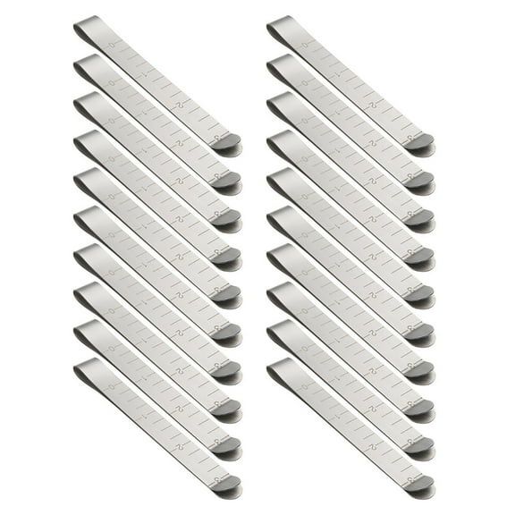 Pedty Metal Sewing Gauge,3 Inch Measure,Stainless Hemming Clips 3'' 20Pcs Sewing Clips Ruler Steel Sets Pinning Marking Home Diy,20 Pack Tool,20 × Clips