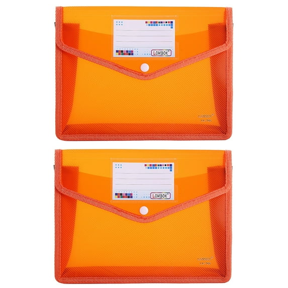Pedty Plastic Envelopes,File Folders,Plastic File Folders A4 Size 2 Pcs Expandable Document Folder with Snap Button Closure A4 Expanding File Wallet Envelopes Pouch with Label Pocket