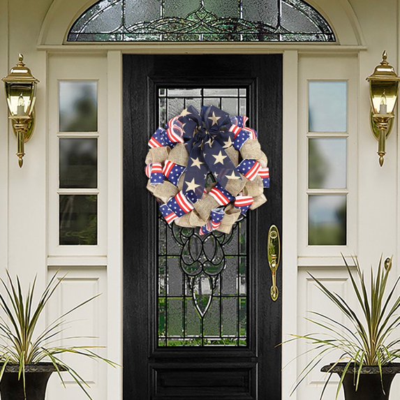 Pedty Spring Wreaths,Wreath for Front Door,4Th of July Wreath Memorial Day Wreath Front Door Patriotic Wreath 4Th of July Wreath Patriotic Decoration,Independence Day Hanging Decoration