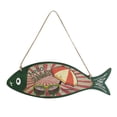 thumbnail image 1 of Pedty Summer Wooden Fish Welcome Sign Nautical Wall Art Decor Hanging Vintage Fish Ornament Sign Decor Sign Home Bathroom Office Beach Hawaii Themed Decoration Welcome Sign,House, 1 of 4