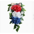 thumbnail image 1 of Pedty Summer Wreaths,Wreath for Front Door,4Th of July Independence Day Red White Blue Flower Wreath for Wall Window Party Wedding Decor Spring Summer Decoration for Front Door Home Decor (Blue), 1 of 9