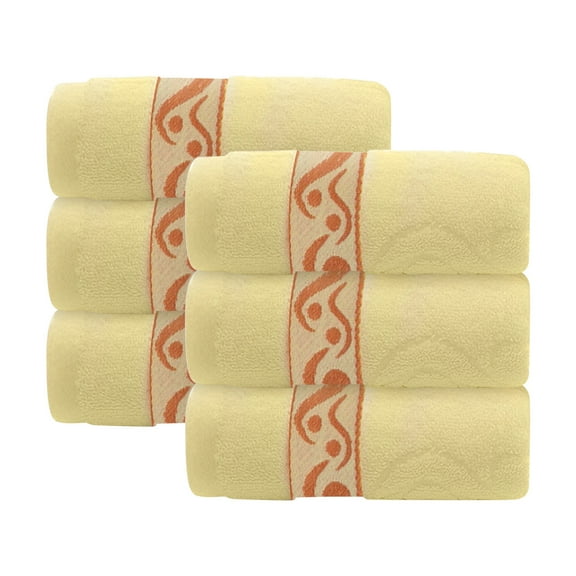 Pedty Thick Towels for Bathroom Bath Towel Sets On 6Pc Towels 34Ã74Cm Soft, Absorbent and Premium Bathroom Wash Cloth - Extra-Absorbent | Fingertip Towel | Hotel Towel| Spa Towel Yellow