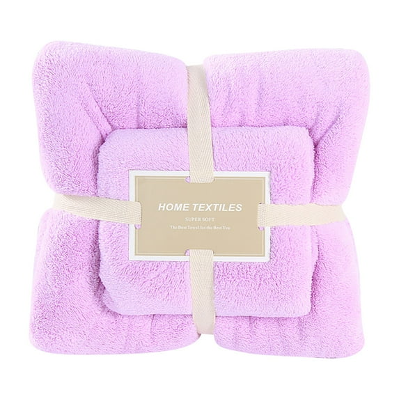 Pedty Towel High Density Coral Fleece Towel and Bath Towel Two In One Set Soft and Absorbent
