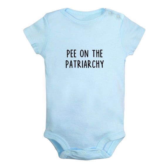 Pee On The Patriarchy Funny Rompers For Babies, Newborn Baby Unisex Bodysuits, Infant Jumpsuits, Toddler 0-24 Months Kids One-Piece Oufits (Blue, 0-6 Months)