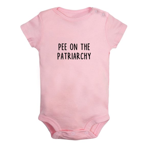 Pee On The Patriarchy Funny Rompers For Babies, Newborn Baby Unisex Bodysuits, Infant Jumpsuits, Toddler 0-24 Months Kids One-Piece Oufits (Pink, 0-6 Months)
