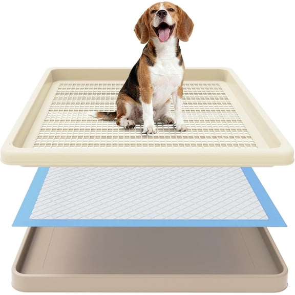 Pee Pad Holder for Small and Medium Dogs, Two-Layer Mesh Potty Tray, Indoor Puppy Pad Holder for Potty , Gentle Paws, Easy-Clean Leak-Resistant Fits 22 x 22 Inches Pee Pads