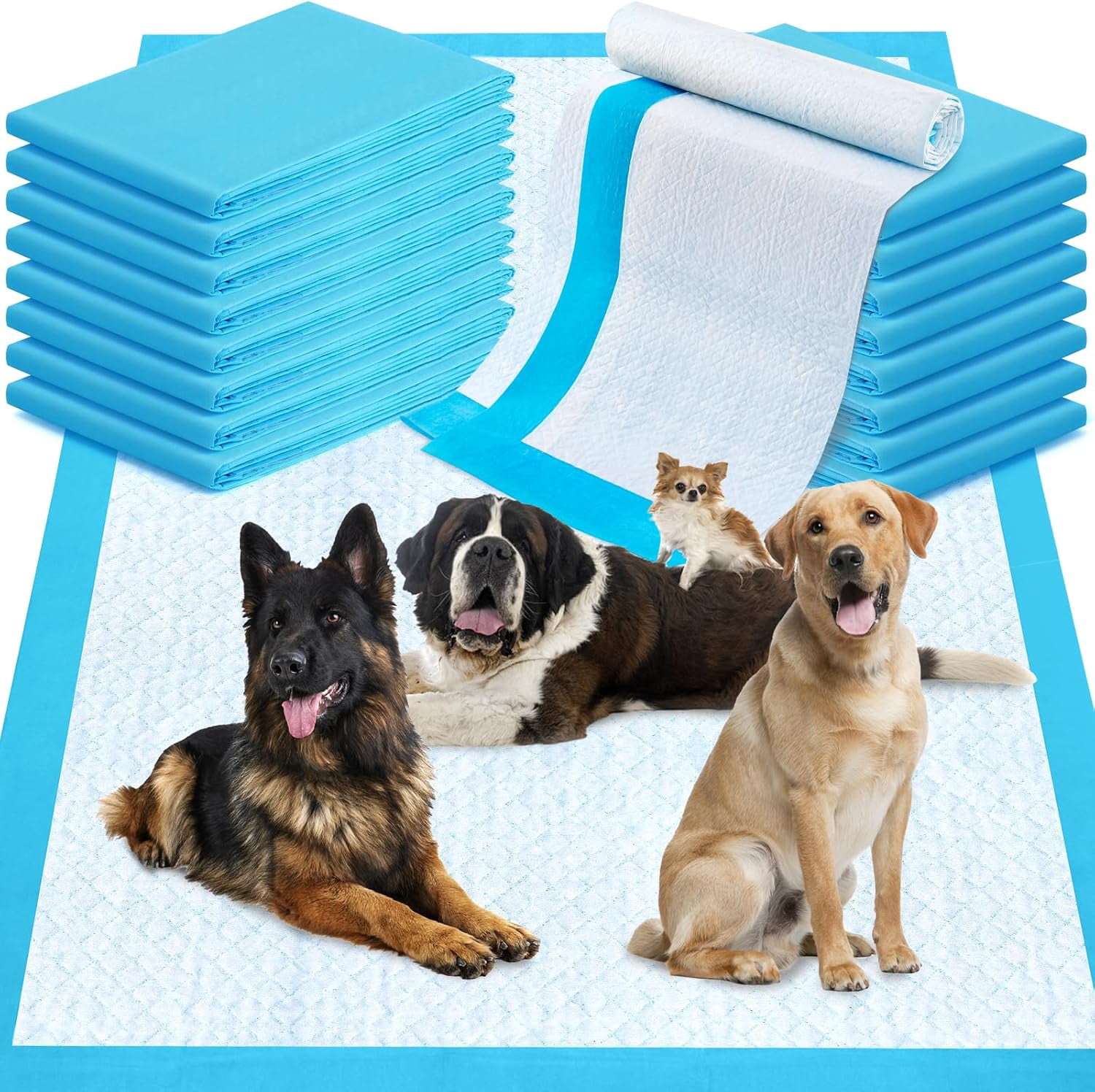Pee Pads for Dogs 36"x48" 80Count, Puppy Pads Extra Large, Disposable Thicken Pet Training Pads for Cats Doggie Rabbits, Incontinence Underpads Ultra Absorbent & Quick-Dry, Leakproof Potty Pads