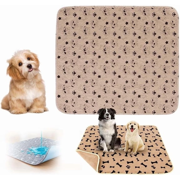 Pee Pads for Dogs, 2026 New Washable Puppy Pad with Pheromones,Non-Slip Base, Easy to Clean & Reusable (Brown, L:35.4x31.5inch)