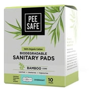 Pee Safe Peesafe Organic Cotton Biodegradable Sanitary Pads, Overnight | Anti-Bacterial | Superb Absorbency | Long Lasting Protection | Skin Friendly | Comfortable & Easy
