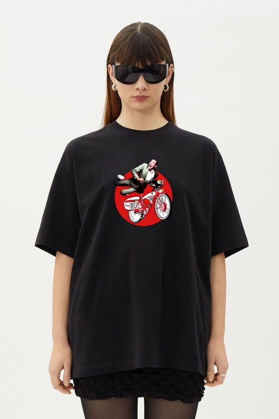 Pee Wee Herman Bicycle Funny Movie TV 80s Retro Fun T-Shirt, for men & women, up to size 5XL