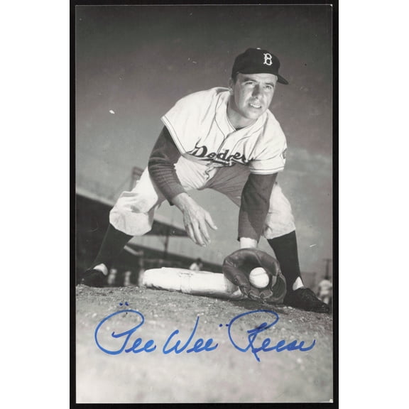 Pee Wee Reese Autographed 3.5x5.5 Postcard Brooklyn Dodgers SKU #260131