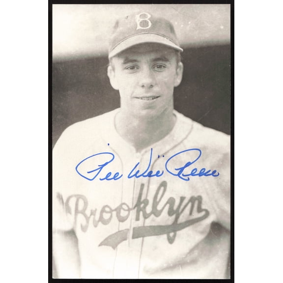Pee Wee Reese Autographed 3.5x5.5 Postcard Brooklyn Dodgers SKU #260134
